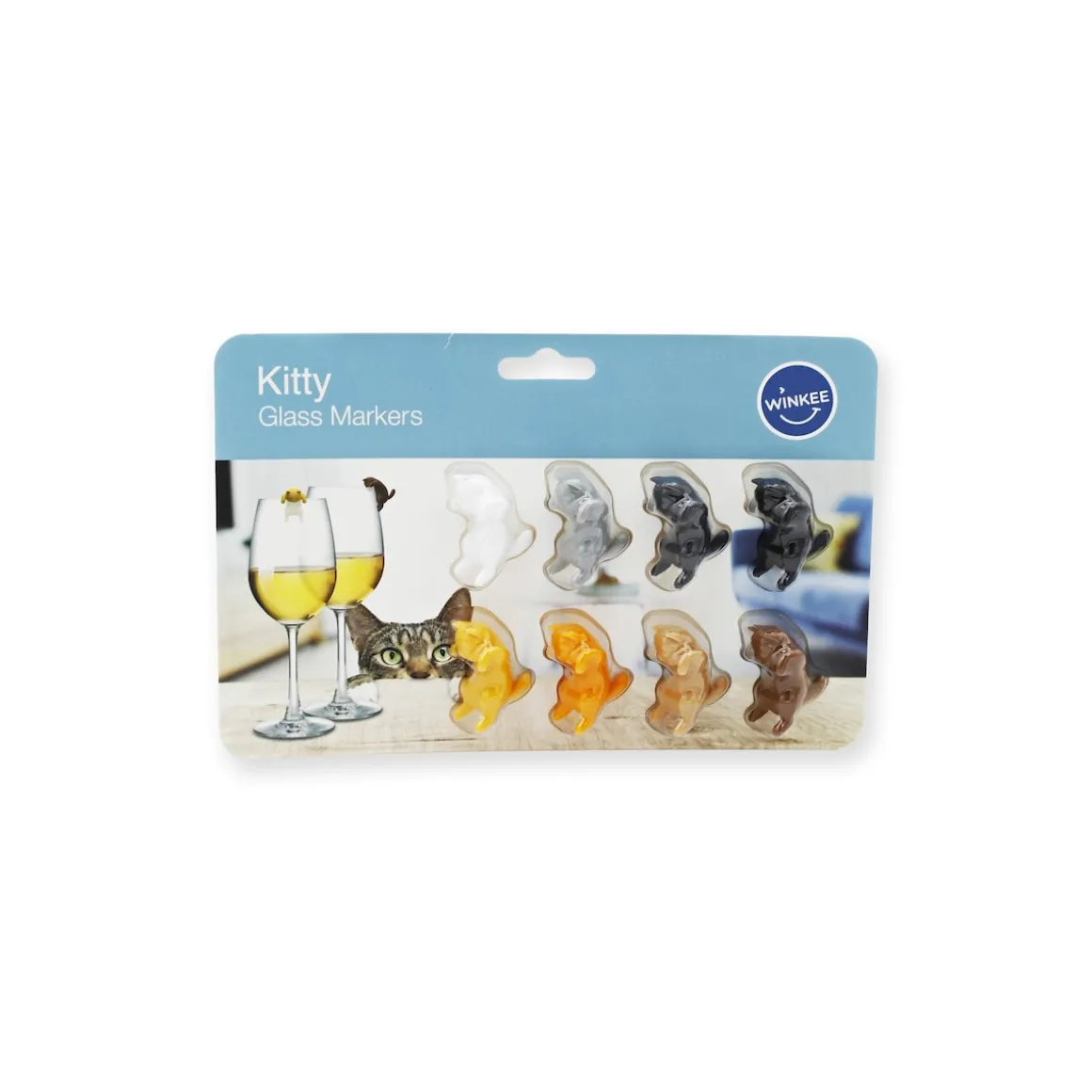 Glasmarker "Kitty", 8 Stück