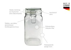 Gothika Vorratsglas-Set mit Deckel, Glas 7 x Einmachglas