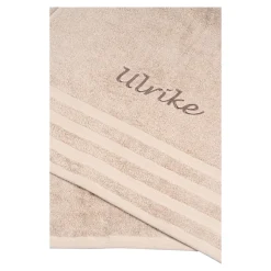 Handtuch personalisiert mit Namen, 50x100 cm, 100% Baumwolle beige