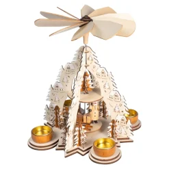 Holz-Teelicht-Pyramide