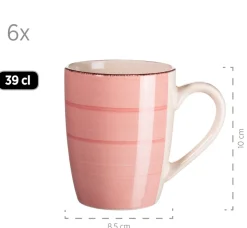 Kaffeebecher-Set, Steingut LUMACA Koralle