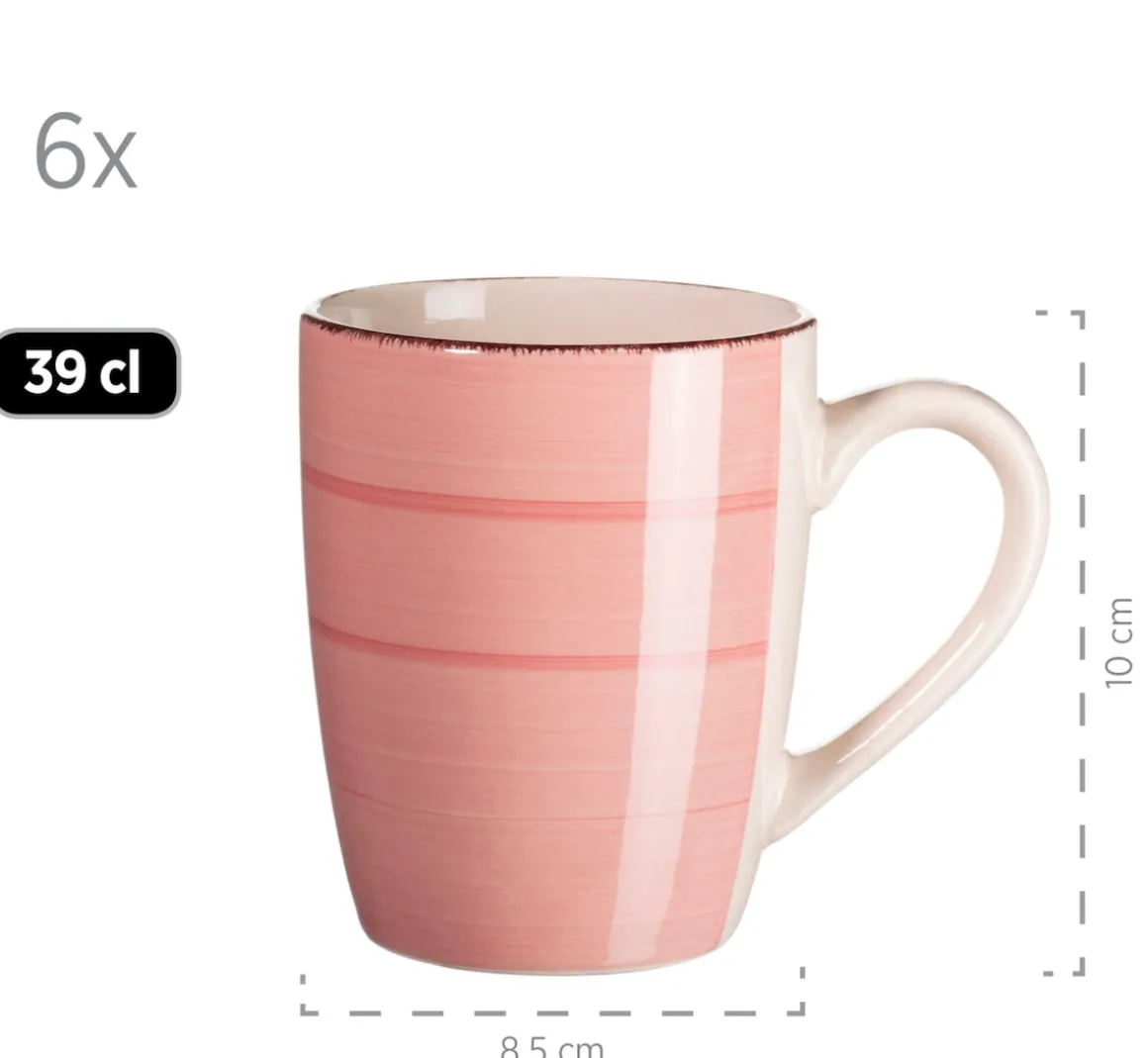 Kaffeebecher-Set, Steingut LUMACA Koralle