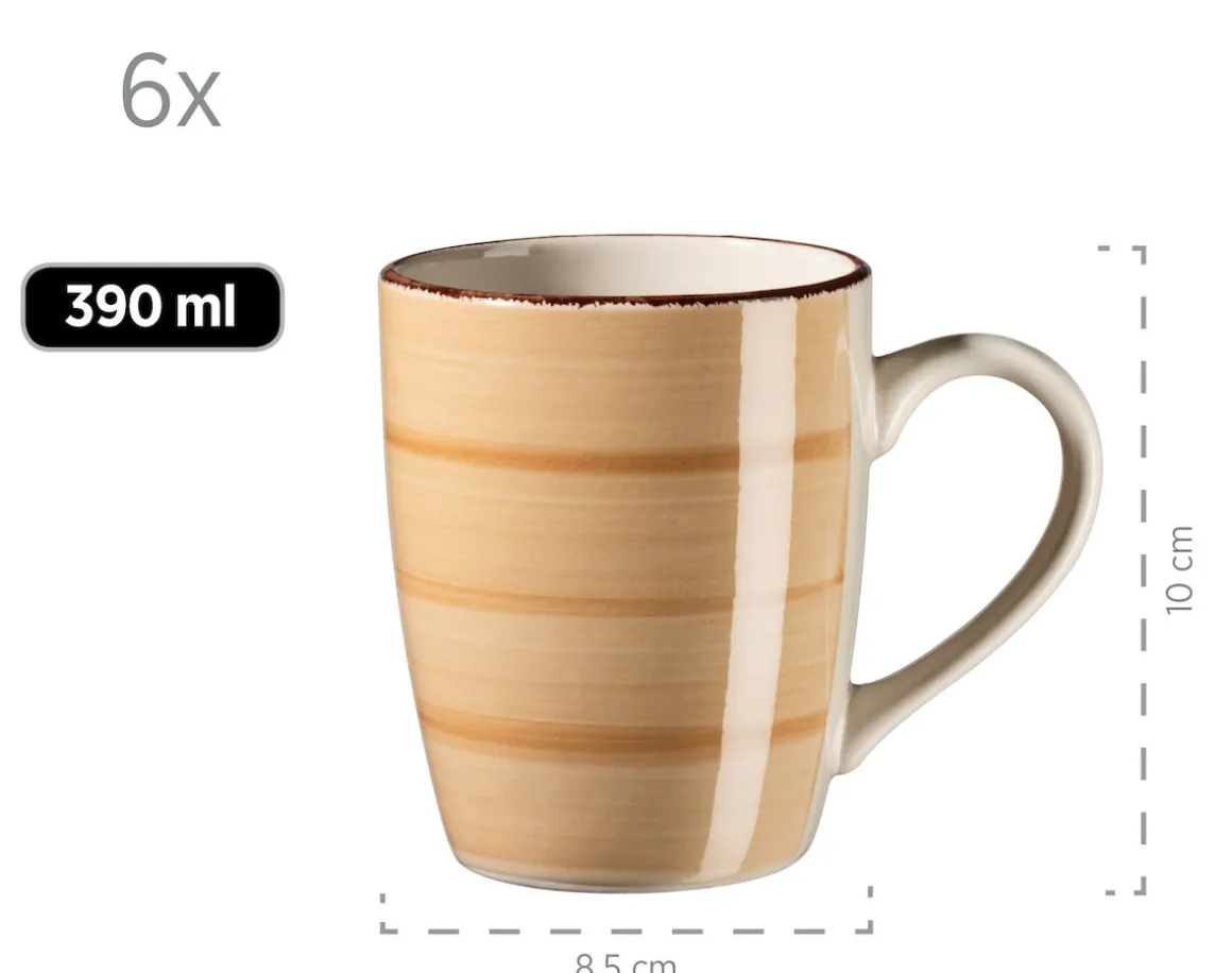 Kaffeebecher-Set, Steingut LUMACA Koralle