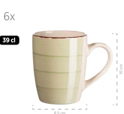 Kaffeebecher-Set, Steingut LUMACA Olivgrün