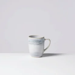 Kaffeebecher-Set, Steinzeug TIEFER SEE Grau / Weiß