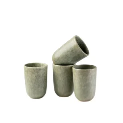 Kaffeebecher-Set, Steinzeug Moos'N'Stein Grün