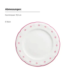 Kaffeeservice, Porzellan Lova Weiß / Rot