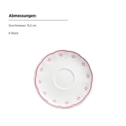 Kaffeeservice, Porzellan Lova Weiß / Rot