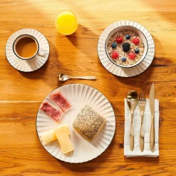 Kaffeeservice, Steinzeug Osita 6 x Speisteller, 6 x Dessertteller, 6 x Müslischüssel