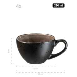 Kaffeetassen-Set, Keramik Niara Organic 4 x Kaffeetasse, 4 x Untertasse