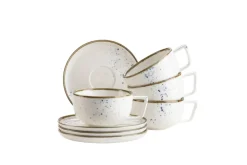 Kaffeetassen-Set, Porzellan Pintar Beige / Blau