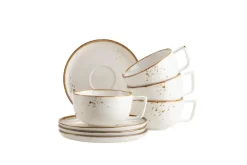 Kaffeetassen-Set, Porzellan Pintar Beige / Braun