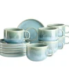 Kaffeetassen-Set, Steinzeug Cordelia Grün