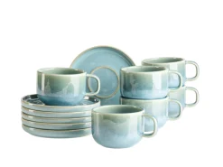 Kaffeetassen-Set, Steinzeug Cordelia Grün