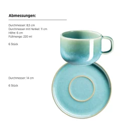 Kaffeetassen-Set, Steinzeug Cordelia Grün