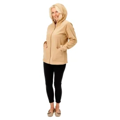 Kapuzen-Fleecejacke „Florine“ taupe