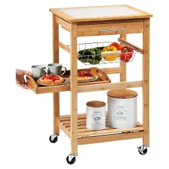 Küchenwagen mit hitzebeständiger Abdeckplatte