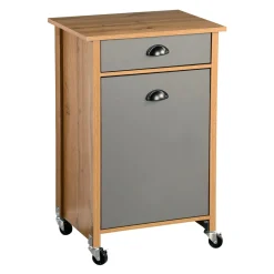 Küchenwagen mit Mülltrennsystem Eiche, grau