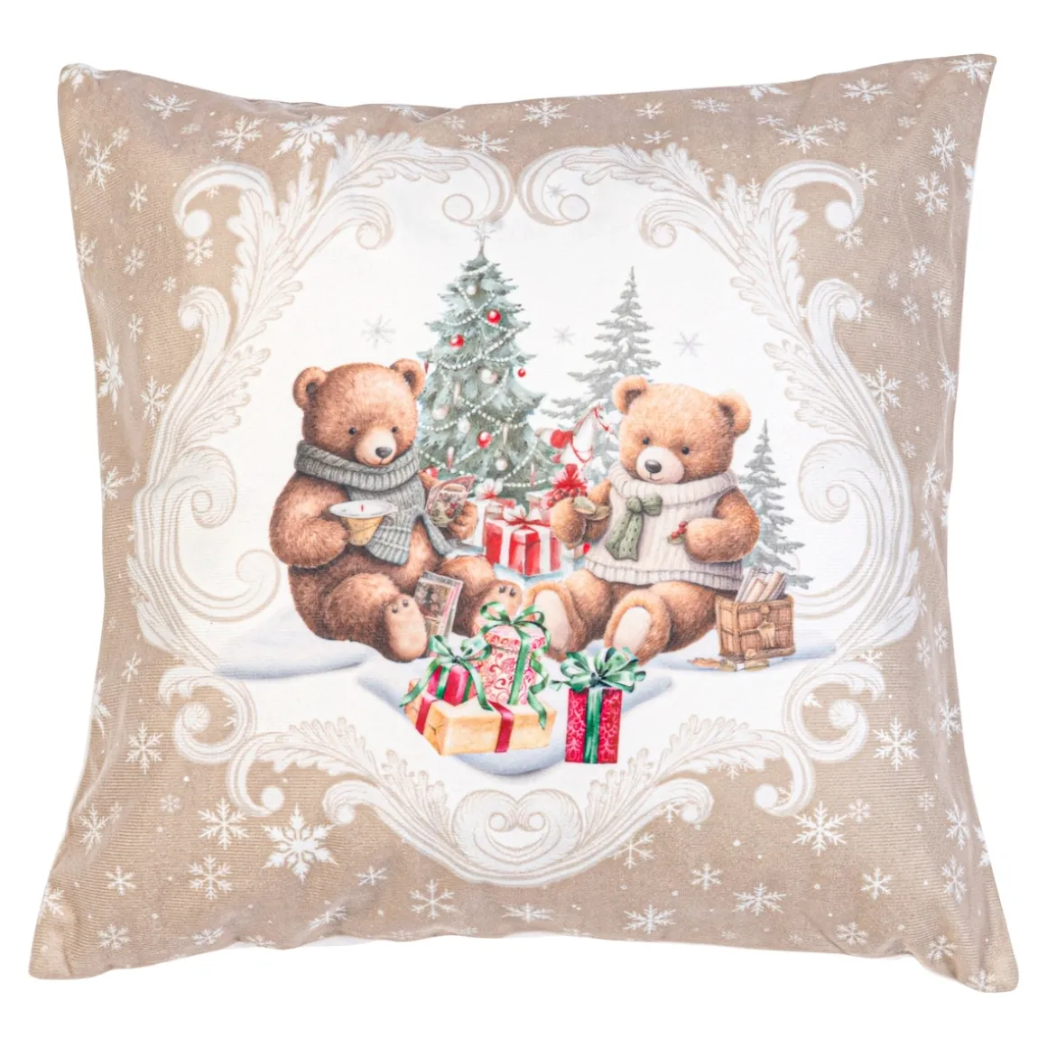 Kissenhülle "Teddy-Bescherung", 40x40 cm