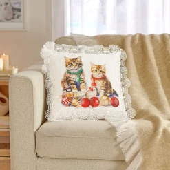 Kissenhülle „Weihnachtskatze“, 40x40 cm