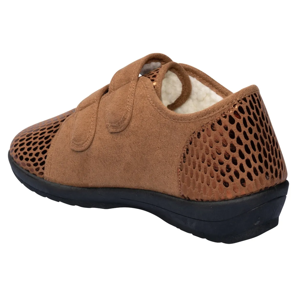 Klett-Pantolette "Petra" braun