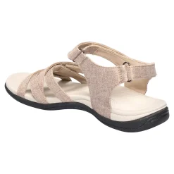 Klett-Stretchsandale "Leinenoptik"