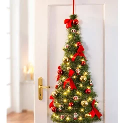 Künstlicher Pop-up-Weihnachtsbaum mit LED-Beleuchtung, geschmückt, 90 cm