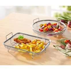 Knusper-Grillkorb "Edelstahl" rund