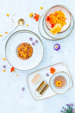 Kombiservice, Porzellan Pintar Beige / Braun