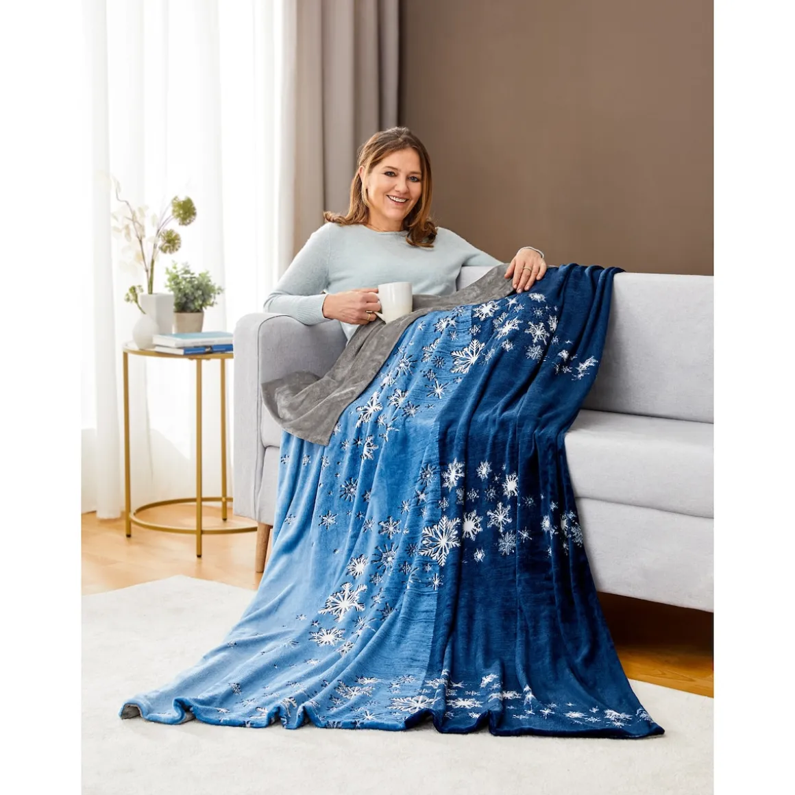 Kuschel-Bettwäsche "Cashmere like“, 2-teilig, 135x200 cm blau