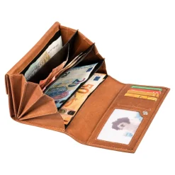 Lederbörse „Hibiskus“ cognac