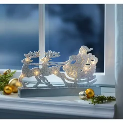 LED-Glitterdeko ­„Schlittenfahrt“