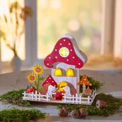 LED-Holzdeko „Igel-Haus“