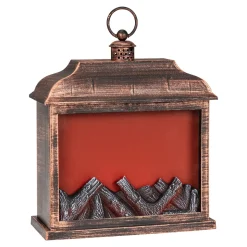 LED-Laterne mit Kaminfeuer "Antik"