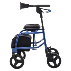 Leichtgewicht-Rollator NeXus mit Rückengurt und Tasche, faltbar blau
