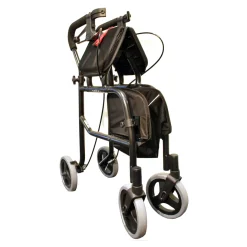 Leichtgewicht-Rollator NeXus mit Rückengurt und Tasche, faltbar grau