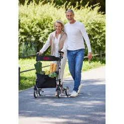 Leichtgewicht-Rollator Premium, Aluminium AT51006 + Transporttasche mit Rollen