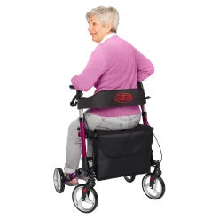 Leichtgewicht-Rollator Premium, Aluminium, mit Rückengurt und Tasche - AT51006 lila