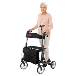 Leichtgewicht-Rollator Premium, Aluminium, mit Rückengurt und Tasche - AT51006 anthrazit