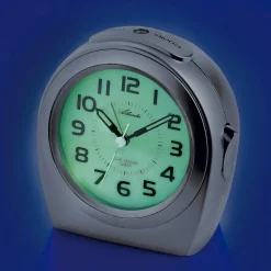 Leucht-Quartzwecker silber