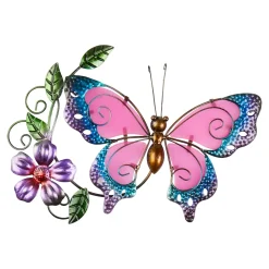 Leucht-Wanddeko "Schmetterling" rosa