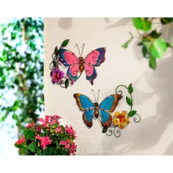 Leucht-Wanddeko "Schmetterling" rosa