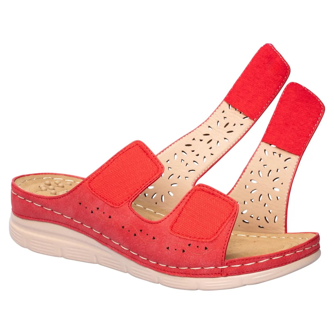 Massage-Klettpantolette „Michaela“ rot