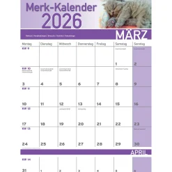 Merkkalender 2026 „Katzenbabies“