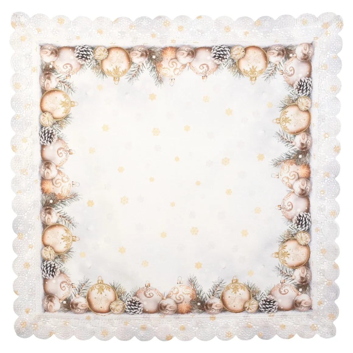 Mitteldecke „Festtagskugeln“, 85x85 cm