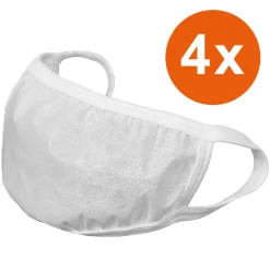 Mund- und Nasenmaske, PO, 4er Pack weiß