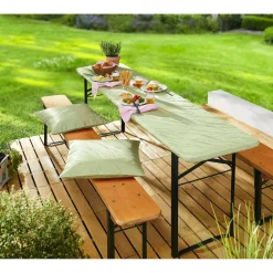 Outdoor-Jacquard-Kissenhülle zartgrün