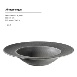 Pastateller Set, Steinzeug Unico Grau