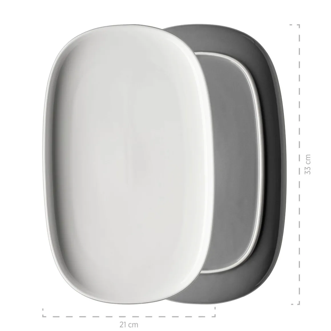 Plattenset, Keramik Isora Grau