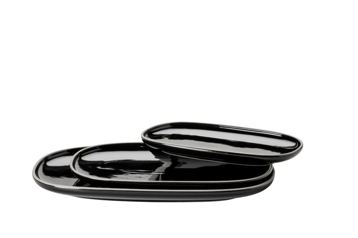 Plattenset, Keramik Isora Schwarz